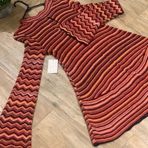 Red Combo Free People Dress Size M